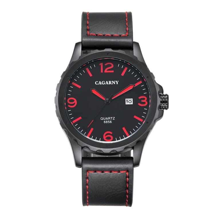 CAGARNY 6856 Fashion Quartz Movement Wrist Watch with Leather Band