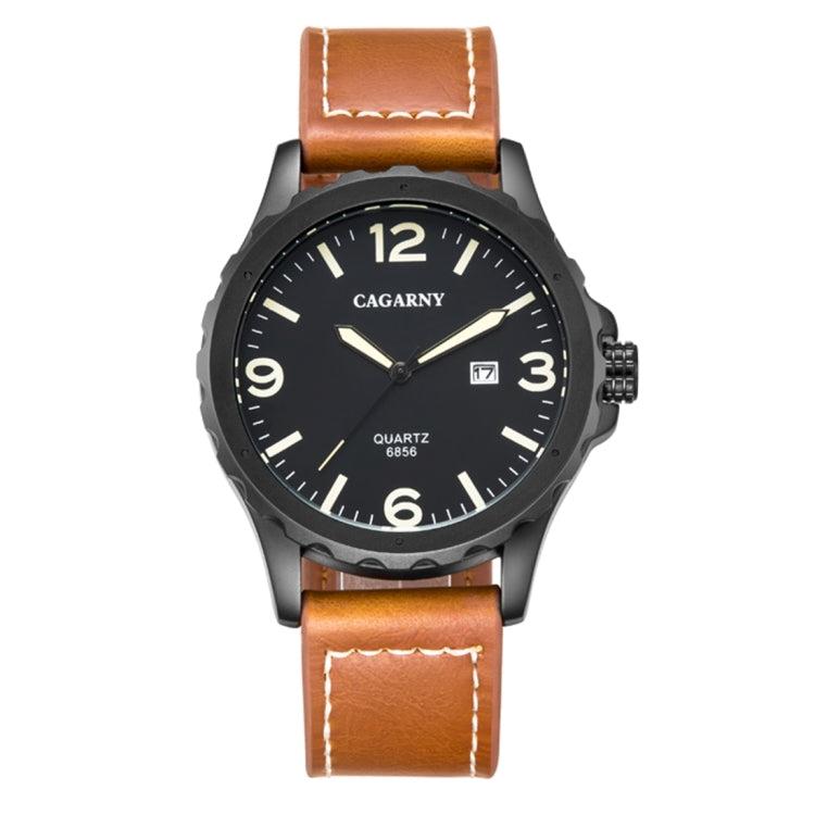 CAGARNY 6856 Fashion Quartz Movement Wrist Watch with Leather Band