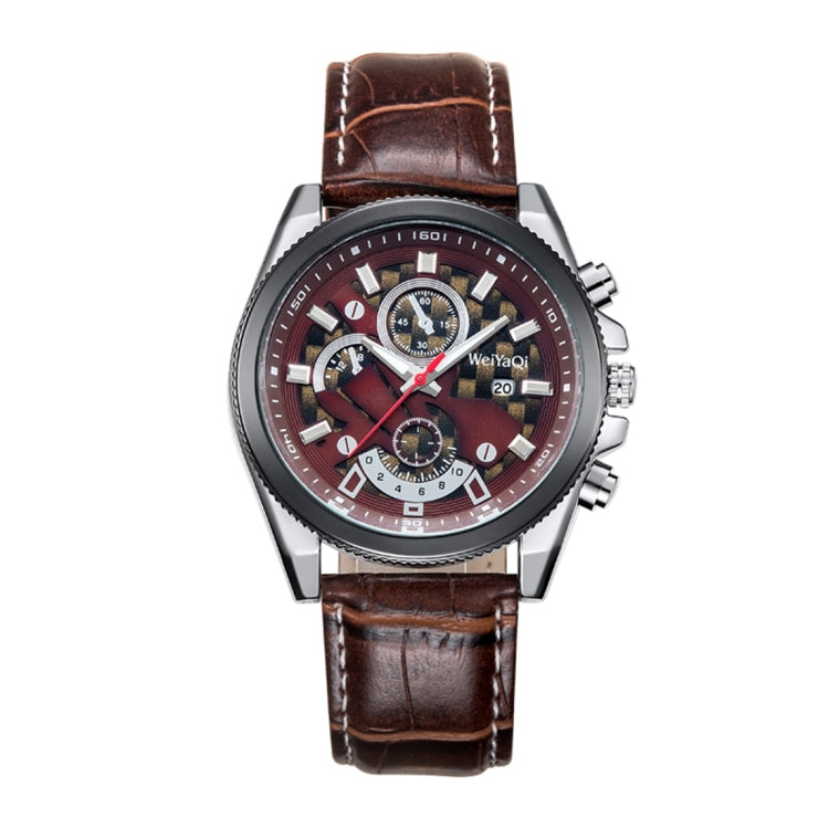 WeiYaQi 89032 Fashion Quartz Movement Wrist Watch with Leather Band