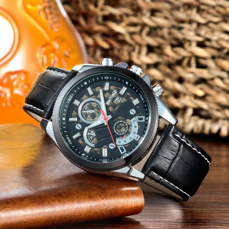 WeiYaQi 89032 Fashion Quartz Movement Wrist Watch with Leather Band