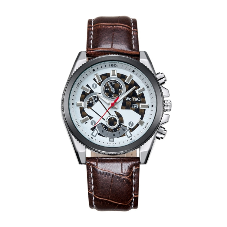 WeiYaQi 89032 Fashion Quartz Movement Wrist Watch with Leather Band