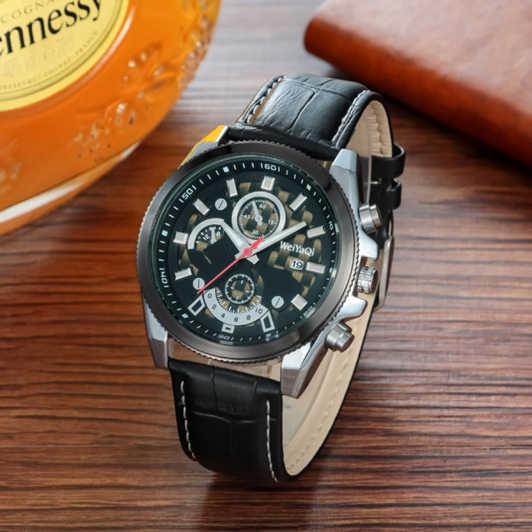 WeiYaQi 89032 Fashion Quartz Movement Wrist Watch with Leather Band