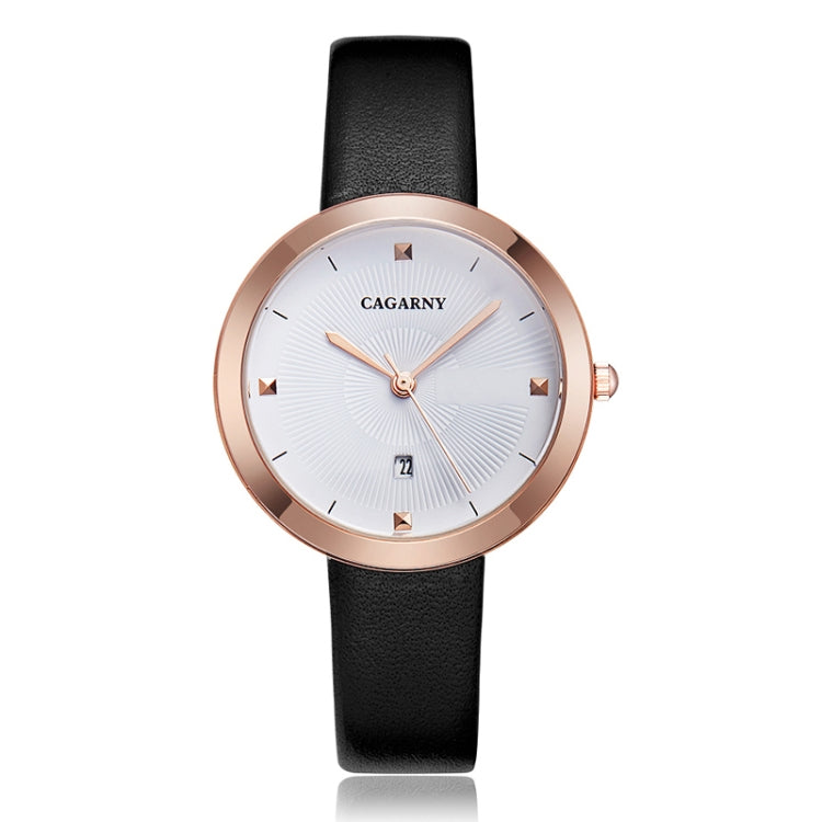 CAGARNY 6871 Fashion Life Waterproof Gold Shell Steel Band Quartz Watch