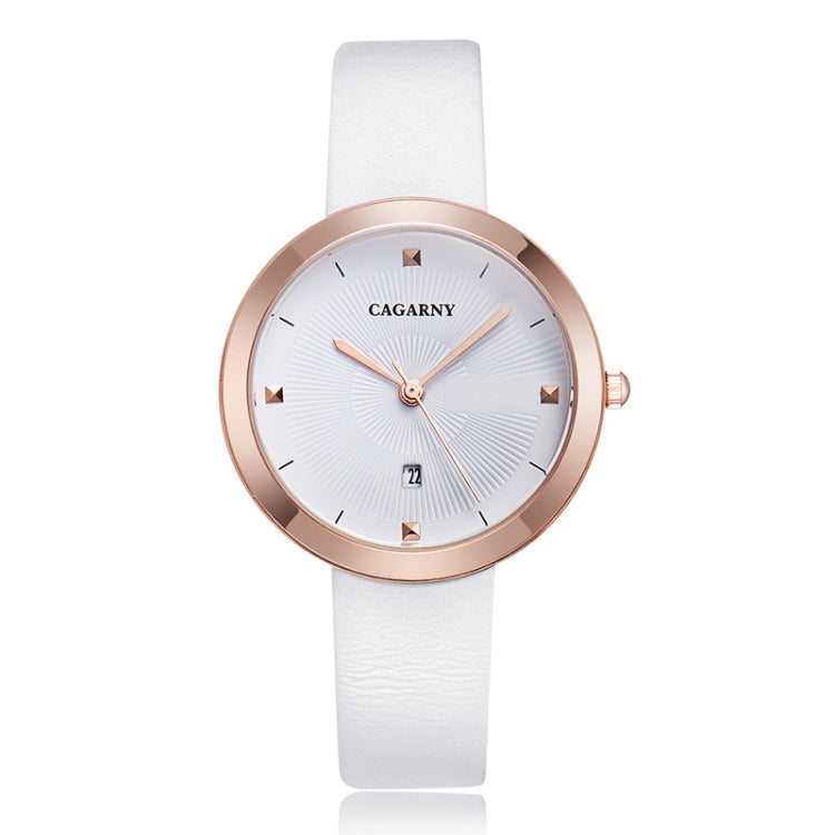 CAGARNY 6871 Fashion Life Waterproof Gold Shell Steel Band Quartz Watch