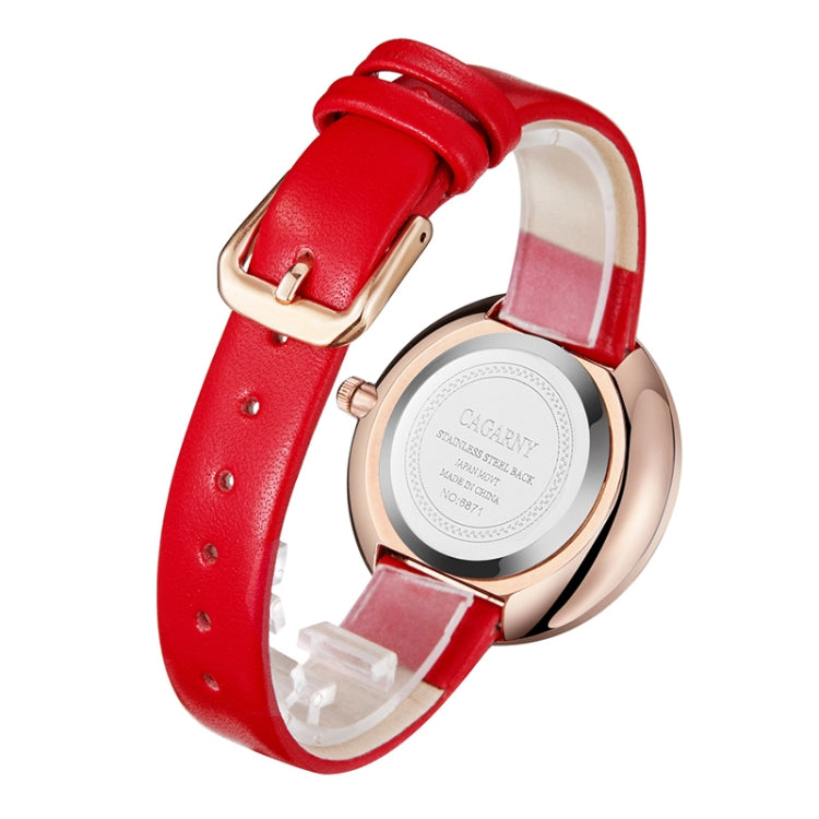 CAGARNY 6871 Fashion Life Waterproof Silver Shell Steel Band Quartz Watch