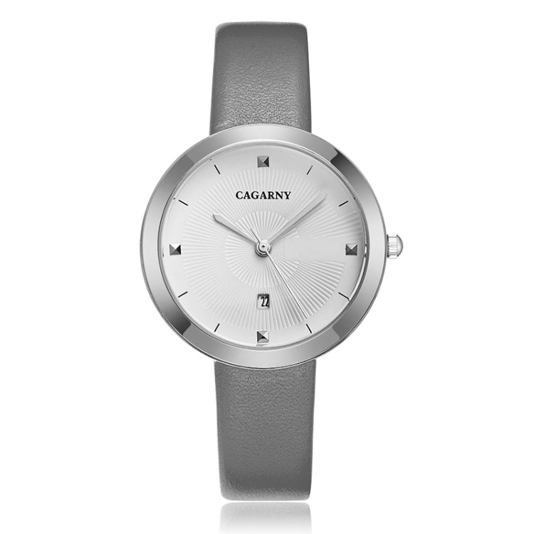 CAGARNY 6871 Fashion Life Waterproof Silver Shell Steel Band Quartz Watch