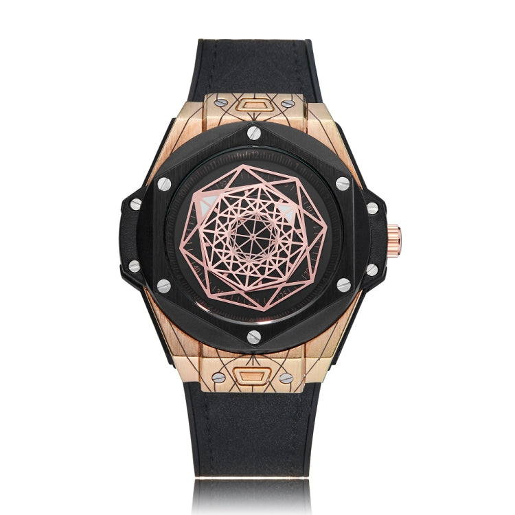 CAGARNY 6868 Geometric Polygon Dial Quartz Dual Movement Watch Men TPU Strap Watch