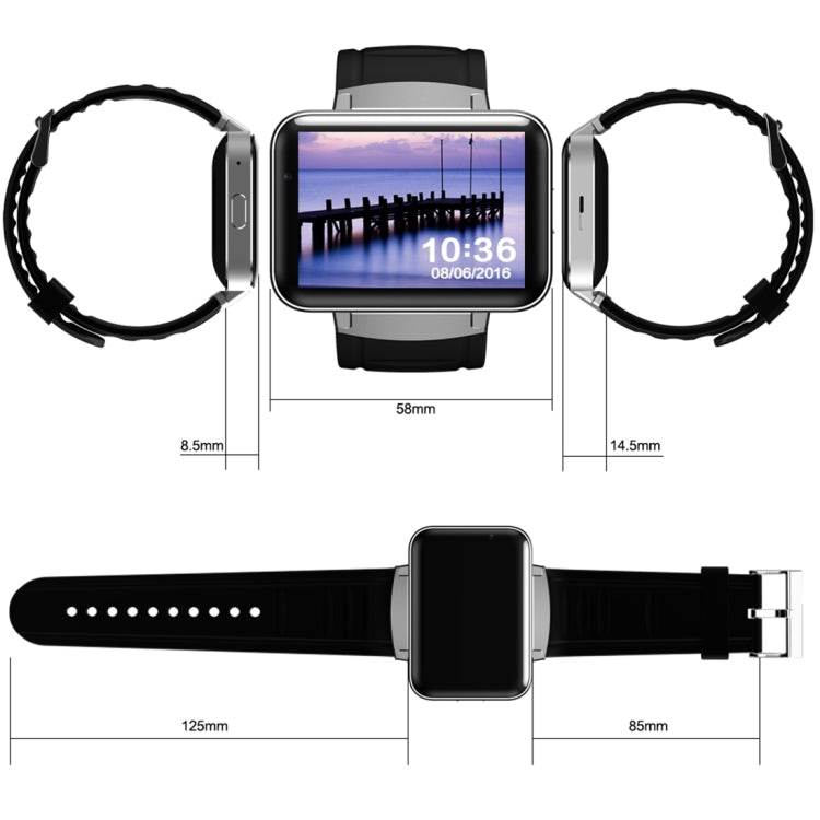 DOMINO DM98 Smart Watch Phone, 512MB + 4GB, 2.2 inch IPS Capacitive Touch Screen MT6572A Dual Core 1.2Ghz Bluetooth 4.0 Smart Watch Phone, Support GSM / WCDMA / WiFi / GPS / BT / Facebook / WhatsApp / Apps From Downloading / Anti-lost(Black)