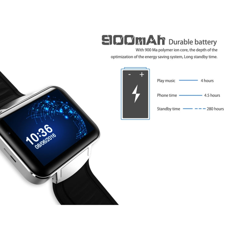 DOMINO DM98 Smart Watch Phone, 512MB + 4GB, 2.2 inch IPS Capacitive Touch Screen MT6572A Dual Core 1.2Ghz Bluetooth 4.0 Smart Watch Phone, Support GSM / WCDMA / WiFi / GPS / BT / Facebook / WhatsApp / Apps From Downloading / Anti-lost(Black)