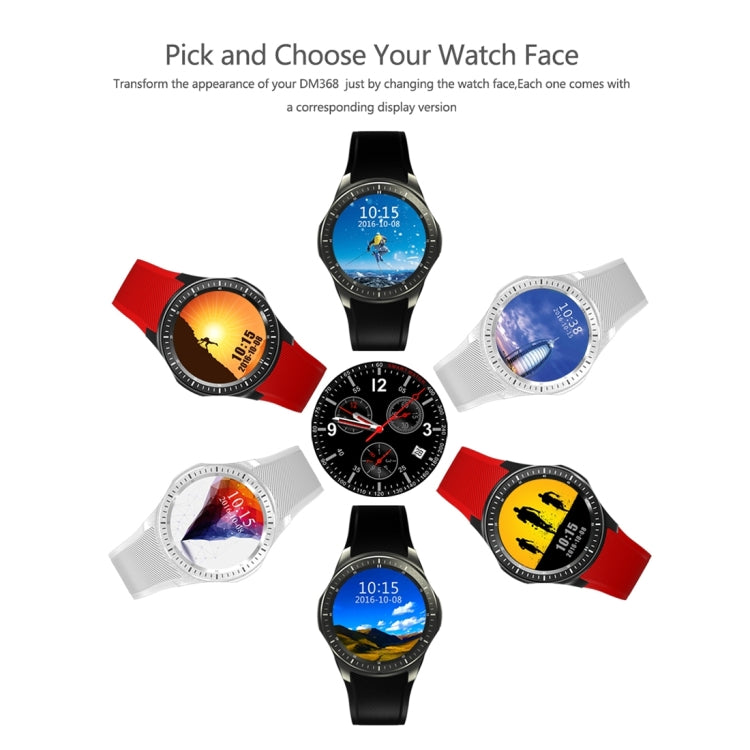 DOMINO DM368 Smart Watch Phone, 512MB + 8GB, 1.39 inch AMOLED Display Capacitive Touch Screen MTK6580 Quad Core 1.3Ghz Bluetooth 4.0 Smart Watch Phone, Support GSM / WCDMA / WiFi / GPS / BT / Facebook / Whatapp / Apps From Downloading / Anti-lost