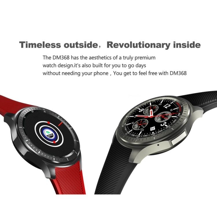 DOMINO DM368 Smart Watch Phone, 512MB + 8GB, 1.39 inch AMOLED Display Capacitive Touch Screen MTK6580 Quad Core 1.3Ghz Bluetooth 4.0 Smart Watch Phone, Support GSM / WCDMA / WiFi / GPS / BT / Facebook / Whatapp / Apps From Downloading / Anti-lost