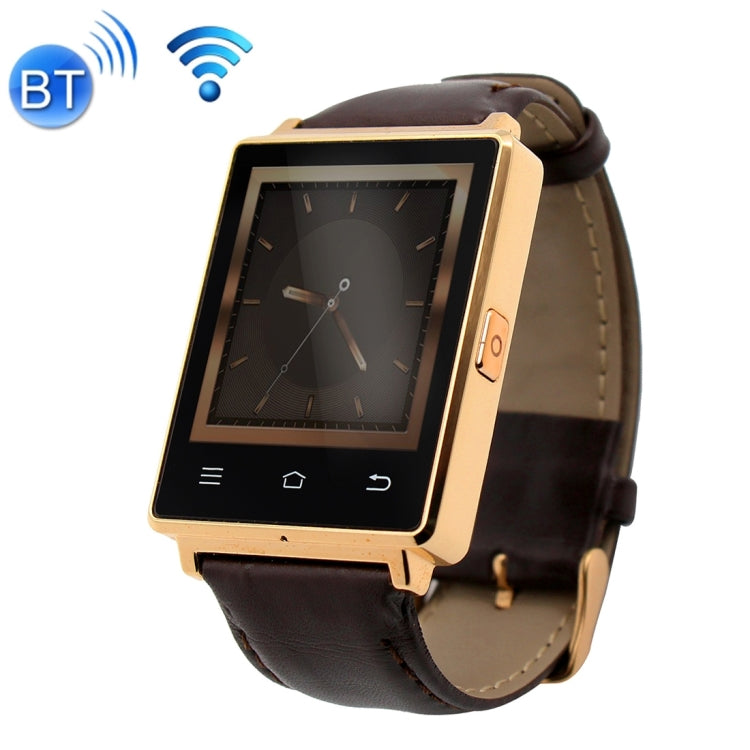 DTNO.1 D6 Smart Watch Phone, 1GB+8GB, 1.63 inch Android 5.1 MTK6580 Quad Core 1.3GHz, Network: 3G, Support Heart Rate Monitor & Pedometer & GPS & WiFi & Bluetooth & FM radio & Recording &  Barometer & Stopwatch(Gold)