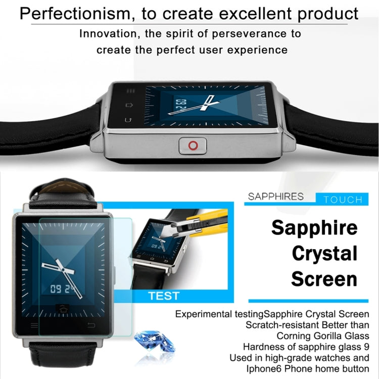 DTNO.1 D6 Smart Watch Phone, 1GB+8GB, 1.63 inch Android 5.1 MTK6580 Quad Core 1.3GHz, Network: 3G, Support Heart Rate Monitor & Pedometer & GPS & WiFi & Bluetooth & FM radio & Recording &  Barometer & Stopwatch(Gold)