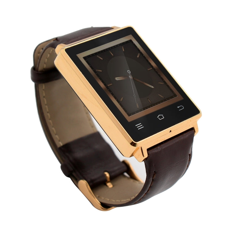 DTNO.1 D6 Smart Watch Phone, 1GB+8GB, 1.63 inch Android 5.1 MTK6580 Quad Core 1.3GHz, Network: 3G, Support Heart Rate Monitor & Pedometer & GPS & WiFi & Bluetooth & FM radio & Recording &  Barometer & Stopwatch(Gold)