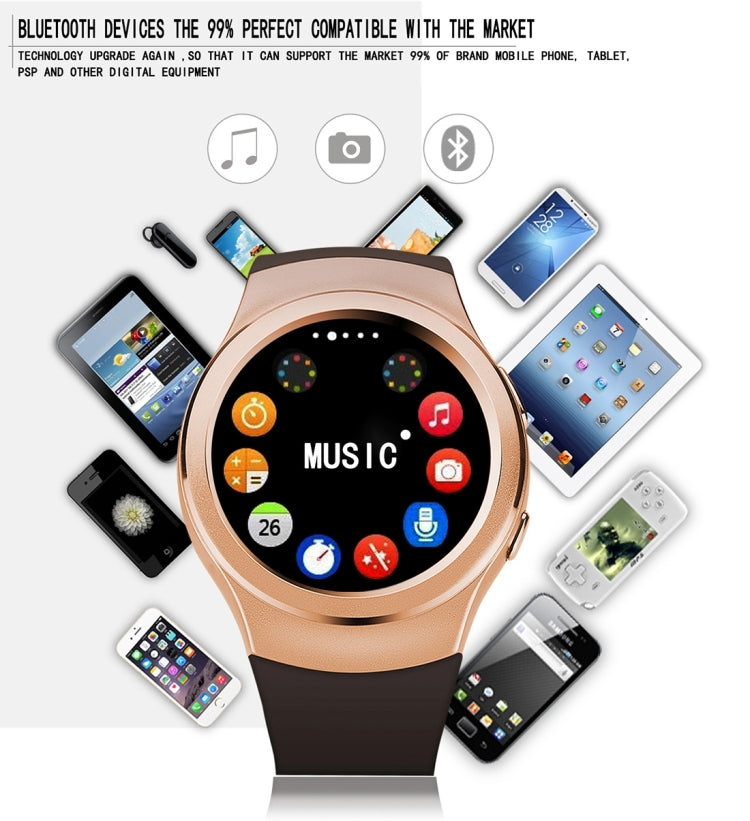 DTNO.1 G3 Smart Watch Phone, 64MB+128MB, 1.3 inch Linkit MTK2502C, Network: 2G, Support Heart Rate Monitor & Pedometer & Bluetooth & Sleep Monitor & Sedentary Reminder & Stopwatch(Black)