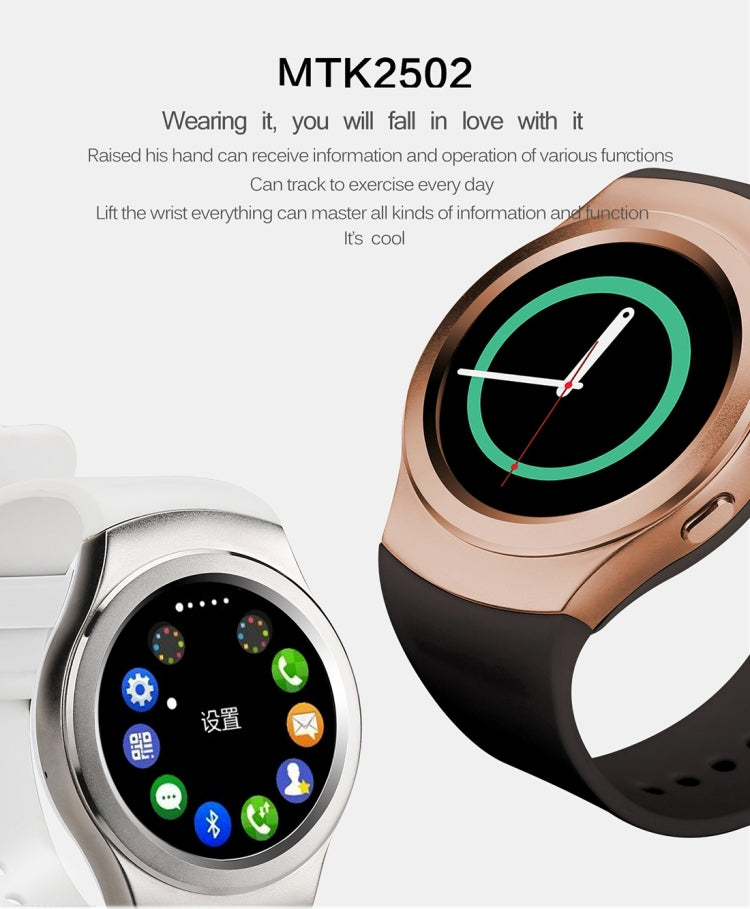 DTNO.1 G3 Smart Watch Phone, 64MB+128MB, 1.3 inch Linkit MTK2502C, Network: 2G, Support Heart Rate Monitor & Pedometer & Bluetooth & Sleep Monitor & Sedentary Reminder & Stopwatch(Black)