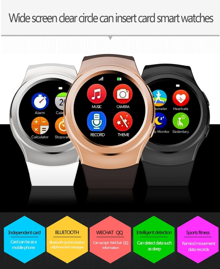 DTNO.1 G3 Smart Watch Phone, 64MB+128MB, 1.3 inch Linkit MTK2502C, Network: 2G, Support Heart Rate Monitor & Pedometer & Bluetooth & Sleep Monitor & Sedentary Reminder & Stopwatch(Black)