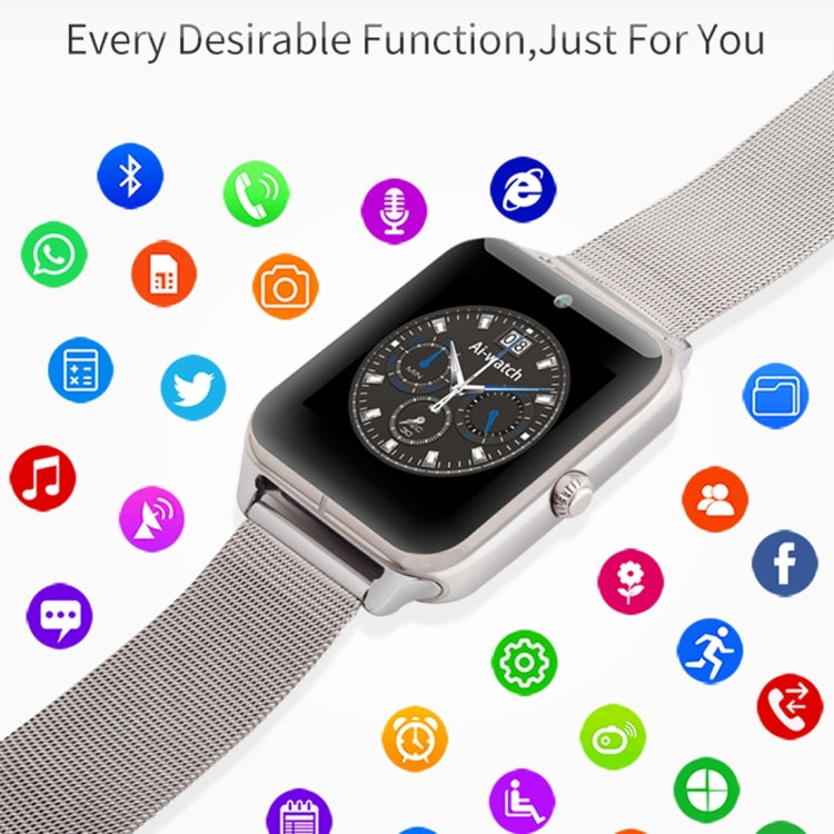 Z50 Smart Watch Phone, 1.54 inch IPS Touch Screen, Support SIM Card & TF Card, Bluetooth, GSM, 0.3MP Camera, Pedometer, Sedentary Alarm, Sleep Monitor, GPS, Remote Camera, Anti-lost Function
