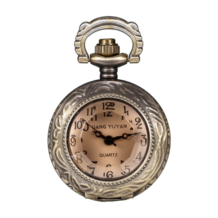 JIANGYUYAN Round Dial Bronze Pattern Retro Peter Rabbit Header Wishing Bottle Pearls Quartz Pocket Watch with Alloy Chain