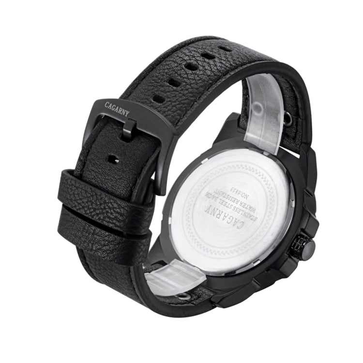 CAGARNY 6853 Fashion Waterproof Quartz Movement Wrist Watch with Leather Band