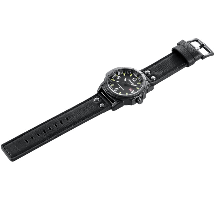 CAGARNY 6853 Fashion Waterproof Quartz Movement Wrist Watch with Leather Band