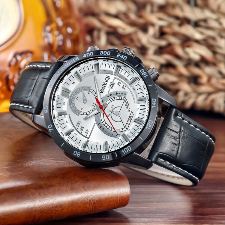 WeiYaQi 89030 Fashion Quartz Movement Wrist Watch with Leather Band