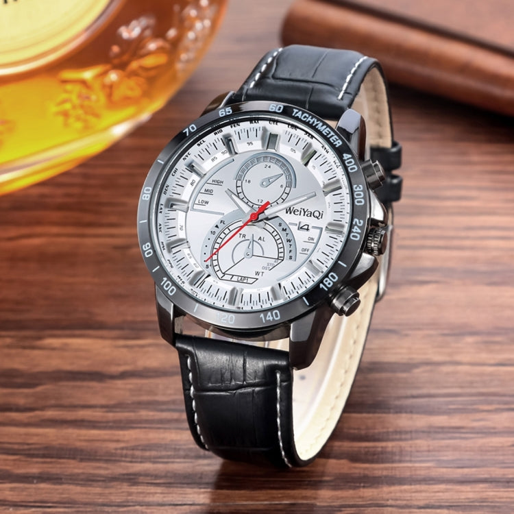WeiYaQi 89030 Fashion Quartz Movement Wrist Watch with Leather Band
