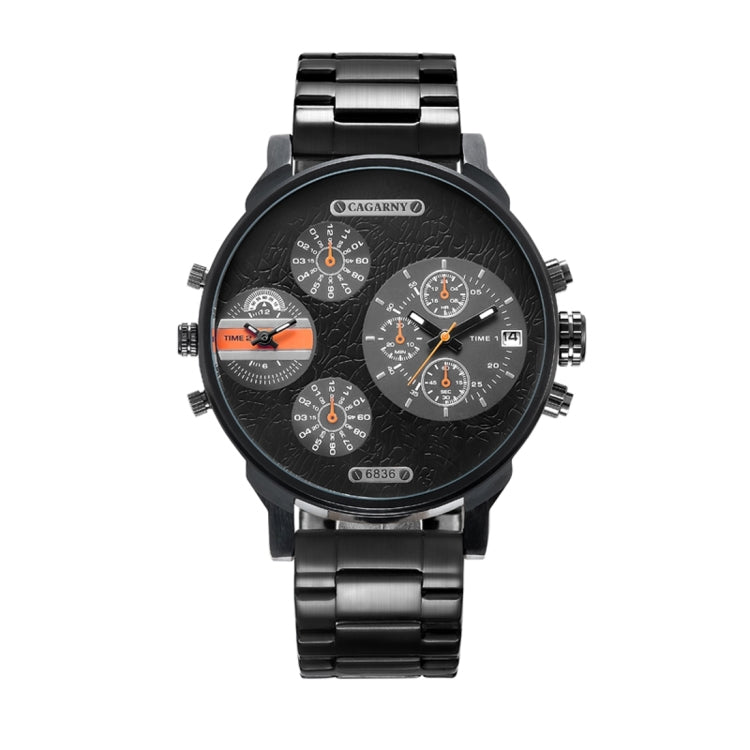 CAGARNY 6836 Fashion Waterproof Dual Quartz Movement Wrist Watch with Stainless Steel Band(Orange)