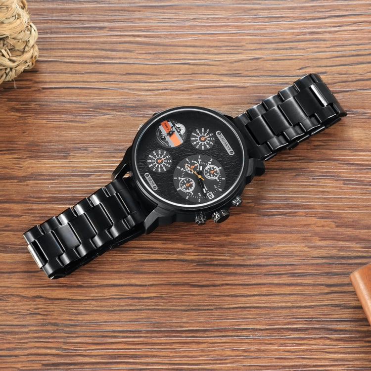 CAGARNY 6836 Fashion Waterproof Dual Quartz Movement Wrist Watch with Stainless Steel Band(Orange)