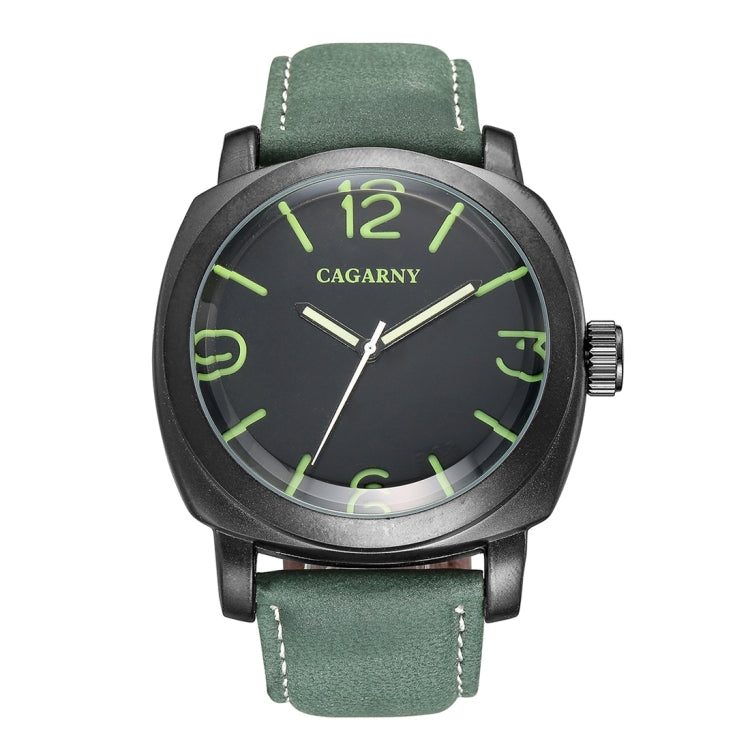CAGARNY 6833 Fashionable Concise Three Needles Quartz Wrist Watch with Leather Band & 24-hour Indication & Calendar Function for Couples