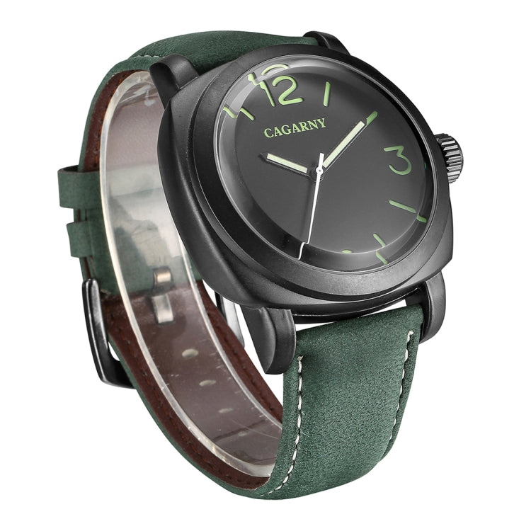 CAGARNY 6833 Fashionable Concise Three Needles Quartz Wrist Watch with Leather Band & 24-hour Indication & Calendar Function for Couples
