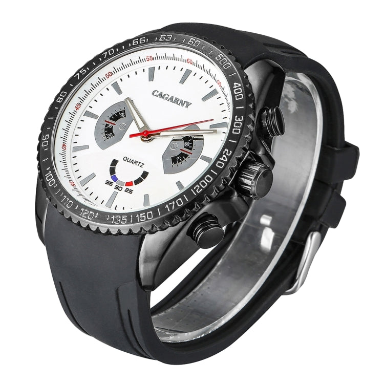 CAGARNY 6827 Fashionable Majestic  Student Quartz Sport Wrist Watch with Silicone Band for Men