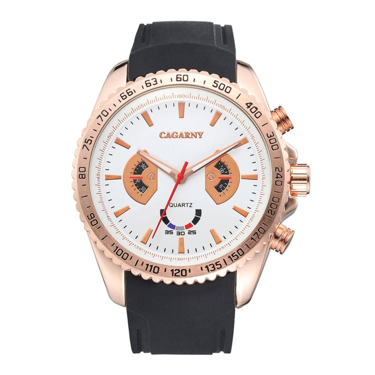 CAGARNY 6827 Fashionable Majestic  Student Quartz Sport Wrist Watch with Silicone Band for Men