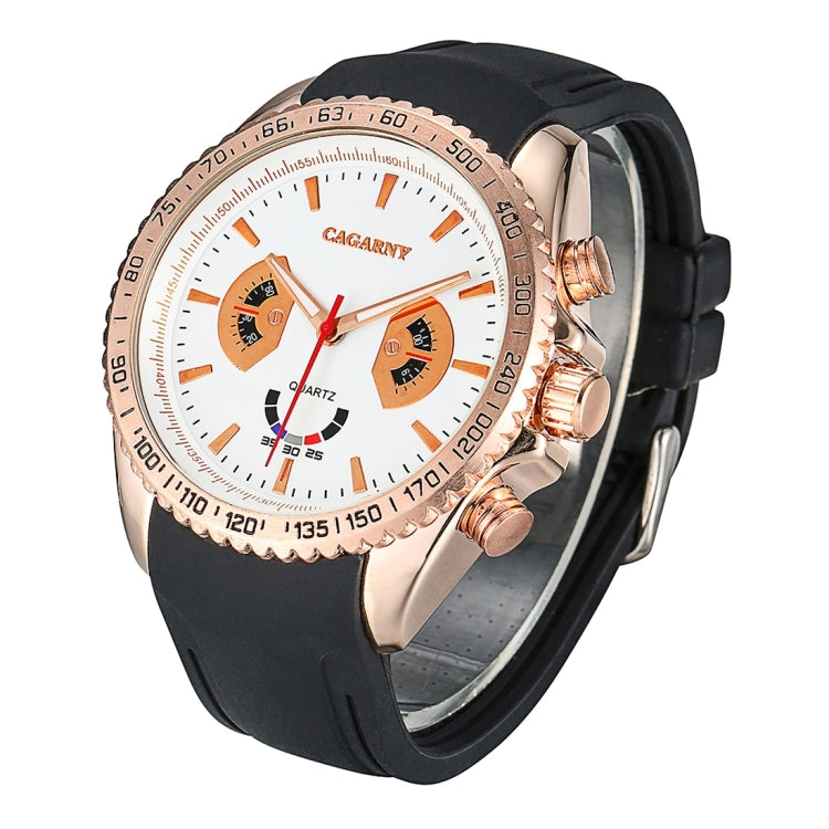 CAGARNY 6827 Fashionable Majestic  Student Quartz Sport Wrist Watch with Silicone Band for Men
