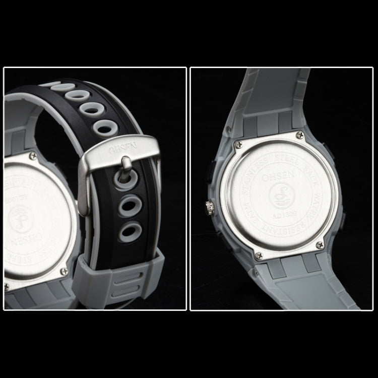 OHSEN Round Dial Calendar LED Display Pointer Small Dial Design Fashion Men Quartz Watch with Silicone Band