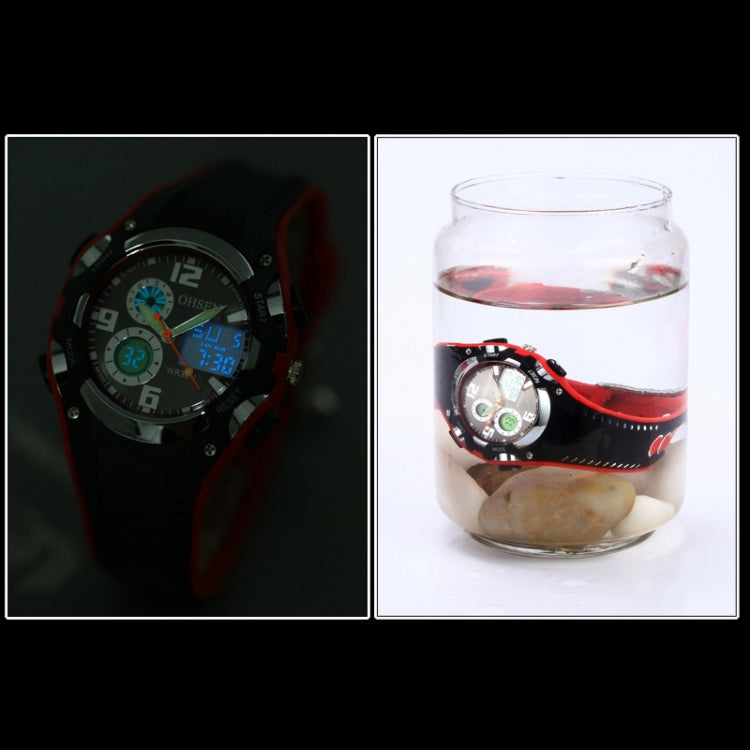 OHSEN Round Dial Calendar LED Display Pointer Small Dial Design Fashion Men Quartz Watch with Silicone Band