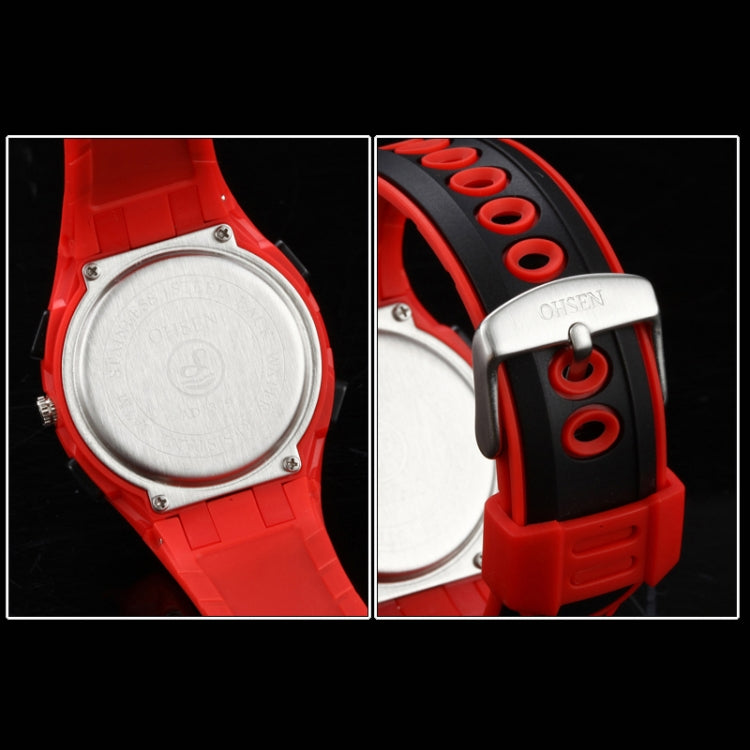 OHSEN Round Dial Calendar LED Display Pointer Small Dial Design Fashion Men Quartz Watch with Silicone Band