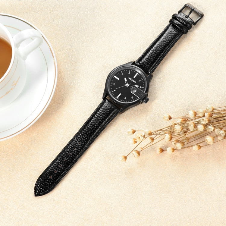 CAGARNY 6873 Living Waterproof Round Dial Quartz Movement Alloy Case Fashion Watch Quartz Watches with Leather Band