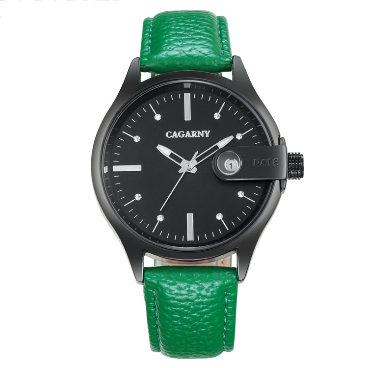 CAGARNY 6873 Living Waterproof Round Dial Quartz Movement Alloy Case Fashion Watch Quartz Watches with Leather Band