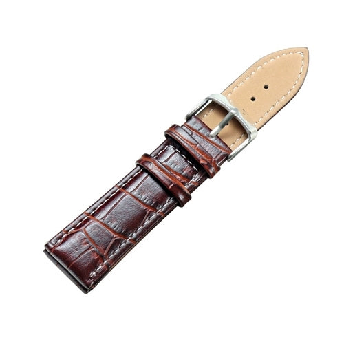 CAGARNY Simple Fashion Watches Band Silver Buckle Leather Watch Band, Width: 22mm