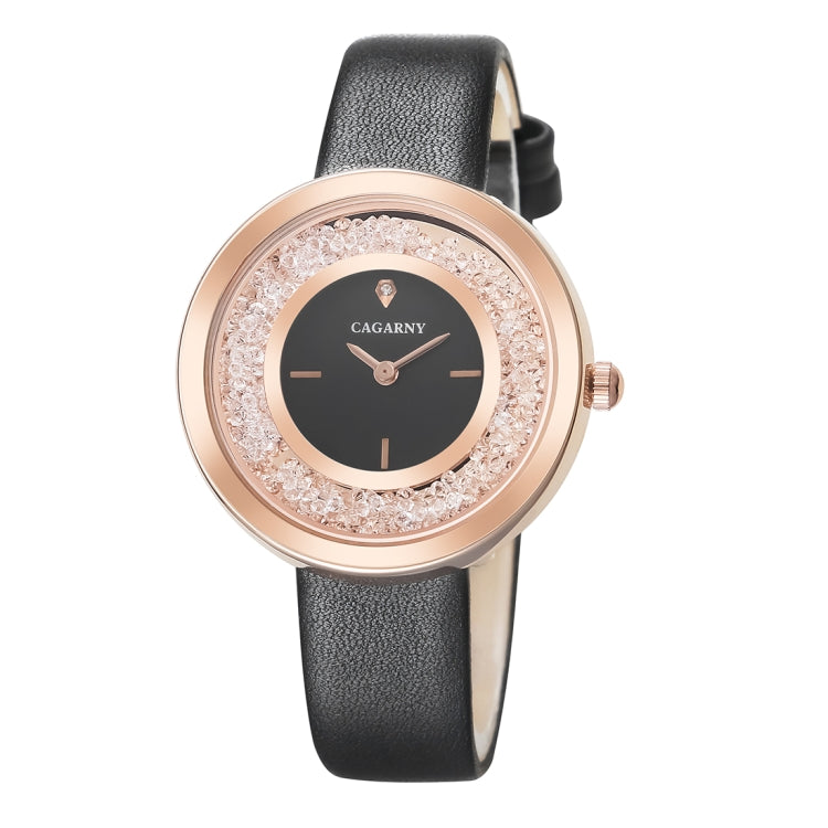CAGARNY 6878 Water Resistant Fashion Women Quartz Wrist Watch with Leather Band