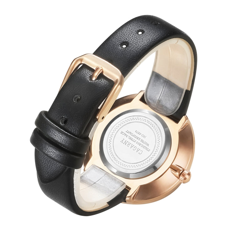 CAGARNY 6878 Water Resistant Fashion Women Quartz Wrist Watch with Leather Band