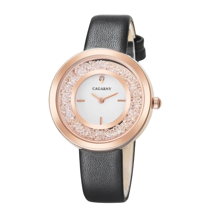 CAGARNY 6878 Water Resistant Fashion Women Quartz Wrist Watch with Leather Band
