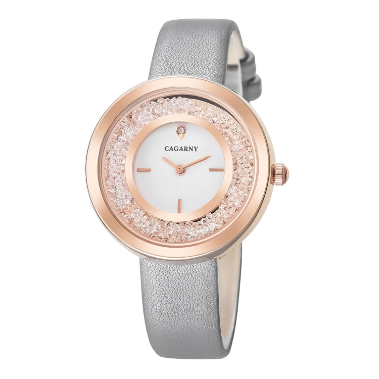 CAGARNY 6878 Water Resistant Fashion Women Quartz Wrist Watch with Leather Band