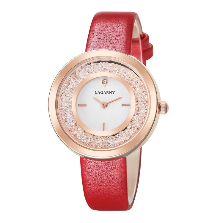 CAGARNY 6878 Water Resistant Fashion Women Quartz Wrist Watch with Leather Band