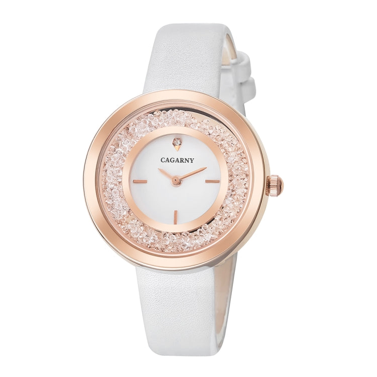CAGARNY 6878 Water Resistant Fashion Women Quartz Wrist Watch with Leather Band