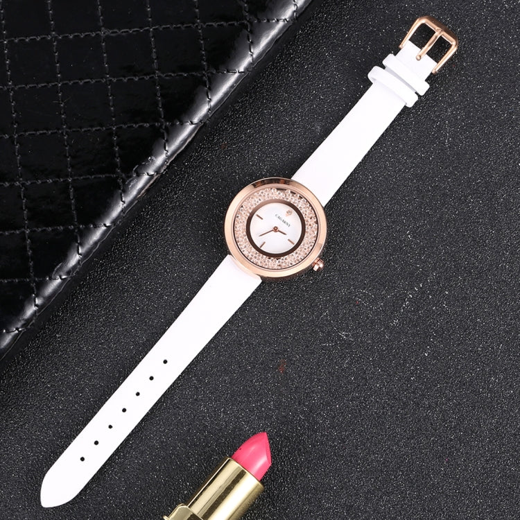 CAGARNY 6878 Water Resistant Fashion Women Quartz Wrist Watch with Leather Band