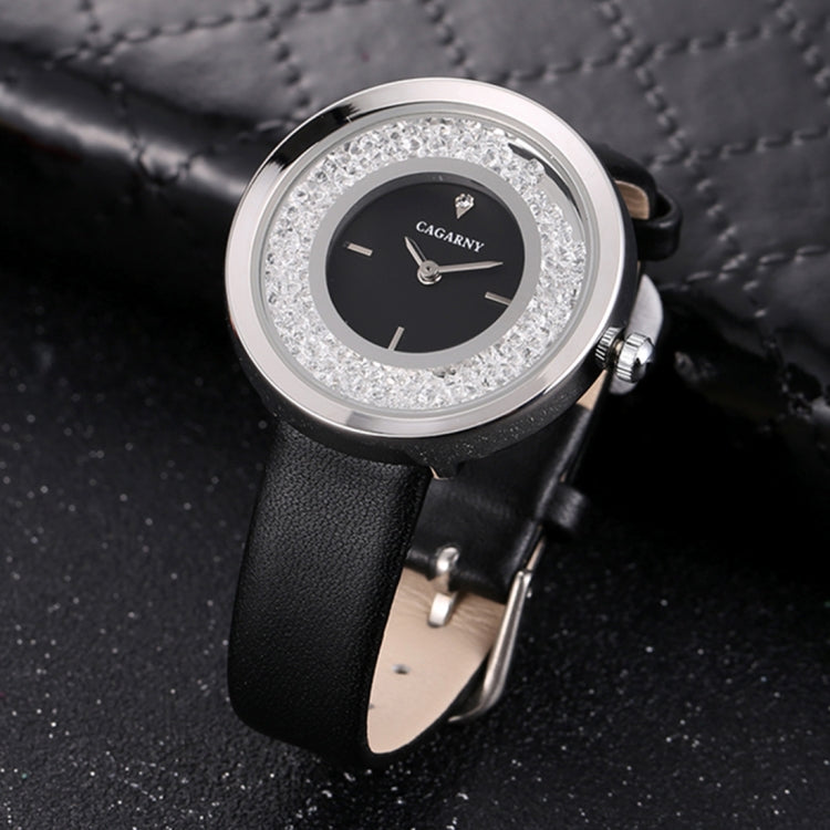 CAGARNY 6878 Water Resistant Fashion Women Quartz Wrist Watch with Leather Band