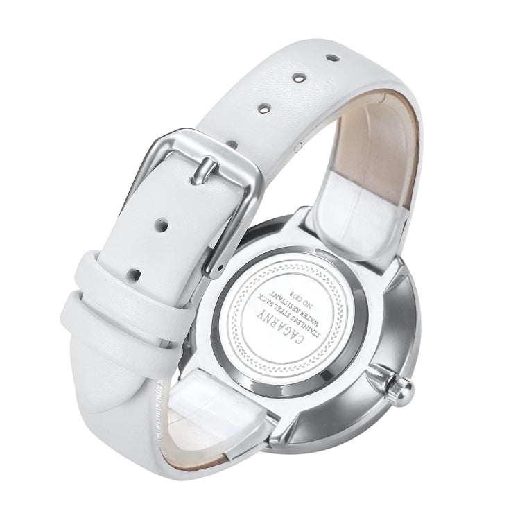 CAGARNY 6878 Water Resistant Fashion Women Quartz Wrist Watch with Leather Band