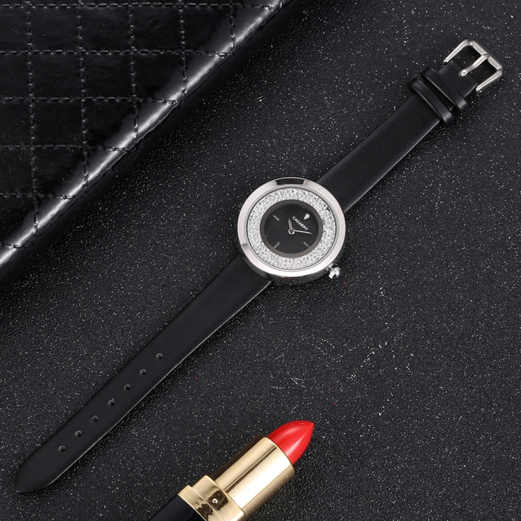 CAGARNY 6878 Water Resistant Fashion Women Quartz Wrist Watch with Leather Band
